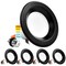Luxrite 4" LED Recessed Can Lights 5 CCT 2700K-5000K 10W (60W Equivalent) 750LM Dimmable Black 4-Pack LR23790 LR23792-4PK - alternate 1